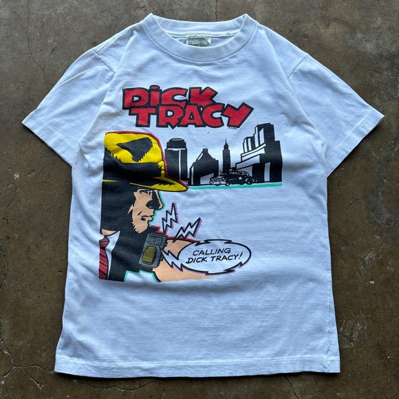(M) Vintage 90s Disney Calling Dick Tracy Single Stitch Village Mews Tee - Picture 1 of 3